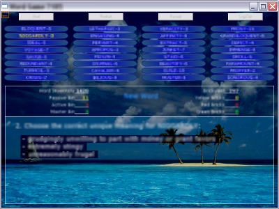 screenshot of a 'word game'