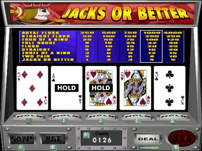 'Jacks or Better' five card poker game