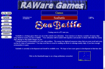 An old website with downloadable games and apps